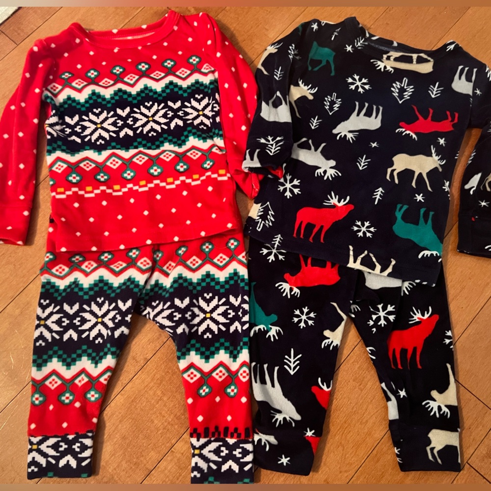 Cat & Jack soft holiday pajama set - both 12M